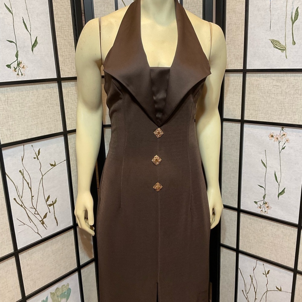 SCOTT McClintock Long Halter Top Dress Size 10 - Picture 2 of 16